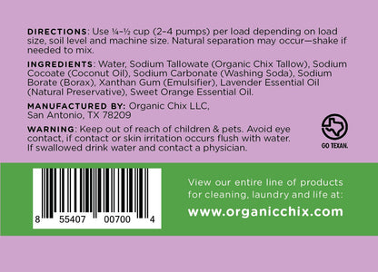 Natural Non-Toxic Laundry Soap - 96 oz Refill