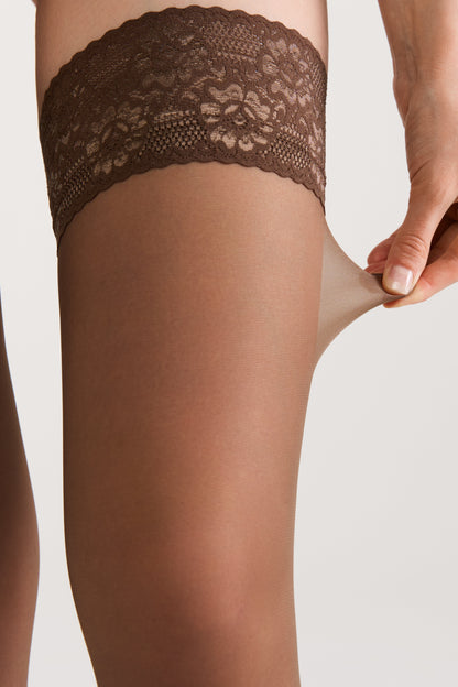 Stockings Conte Class 12 Den - Silicone Lace Top