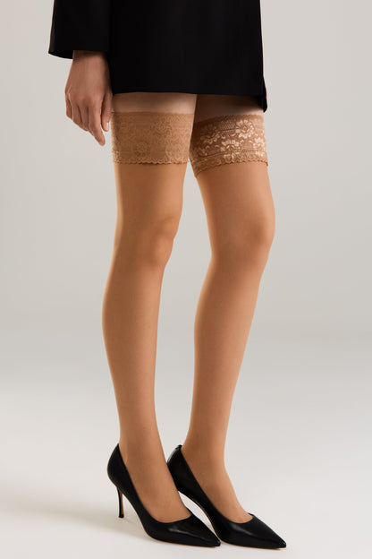 Stockings Conte Class 40 Den - Silicone Lace Top
