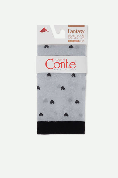 Shimmering Socks Conte Fantasy - "Hearts" Designs