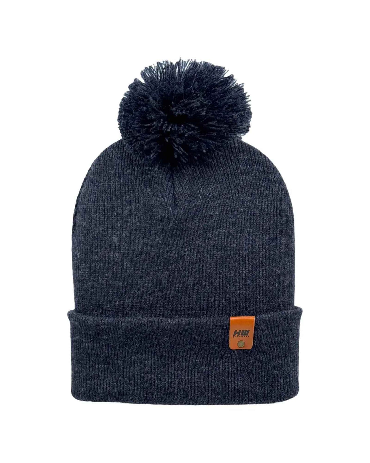 Classic Cuffed Pom Pom Beanie, Denim Blue