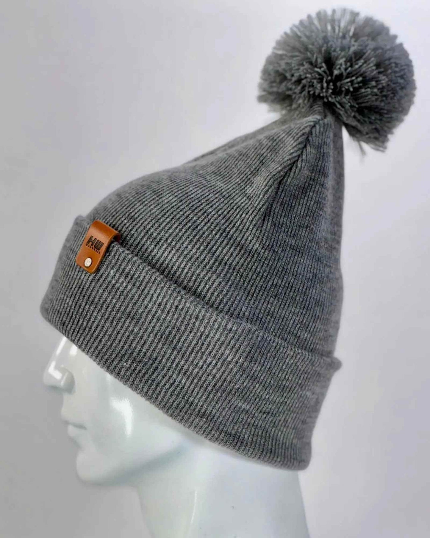 Classic Cuffed Pom Pom Beanie, Koala Gray