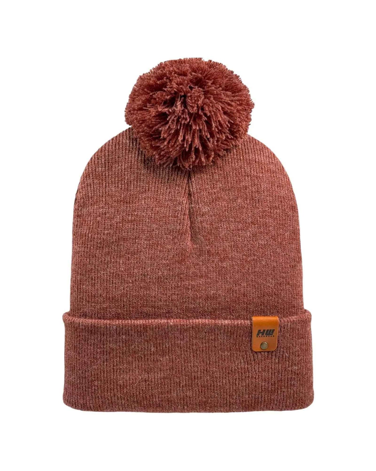 Classic Cuffed Pom Pom Beanie, Rusty Burgundy