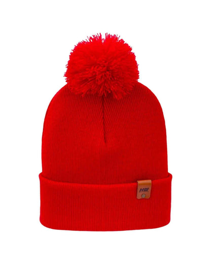 Classic Cuffed Pom Pom Beanie, Scarlet Red