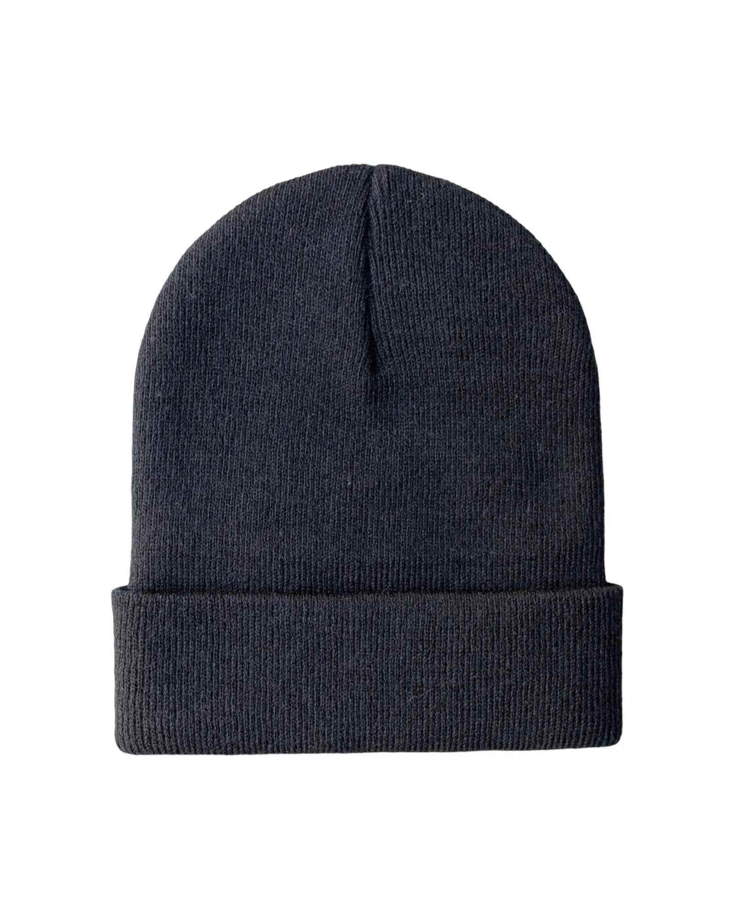 Classic Silent Cuffed Beanie, Charcoal Black
