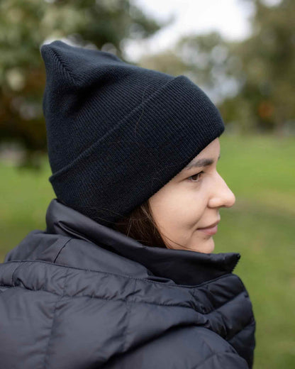 Classic Silent Cuffed Beanie, Midnight Black