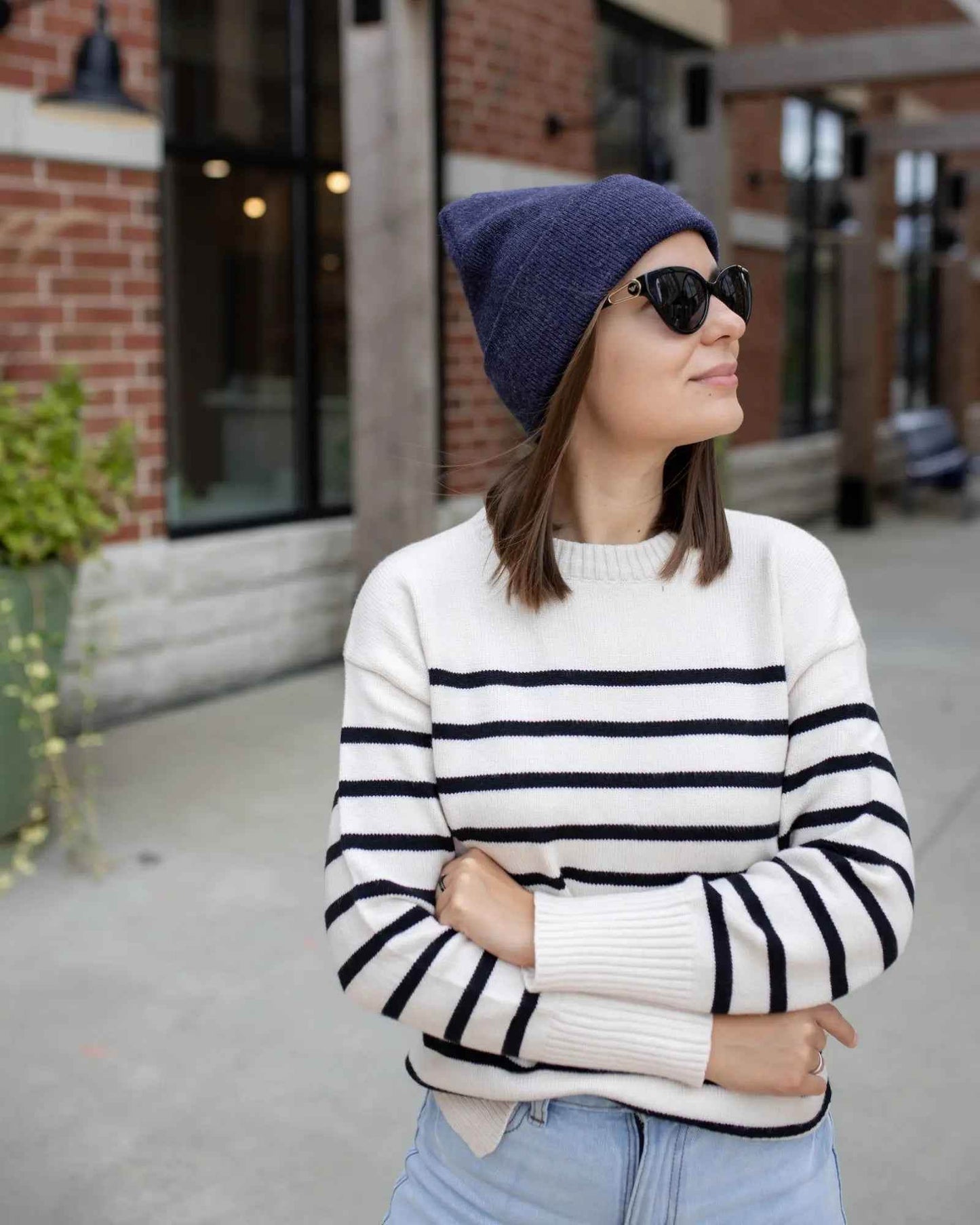 Classic Silent Cuffed Beanie, Denim Blue