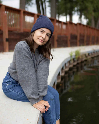 Classic Silent Cuffed Beanie, Denim Blue