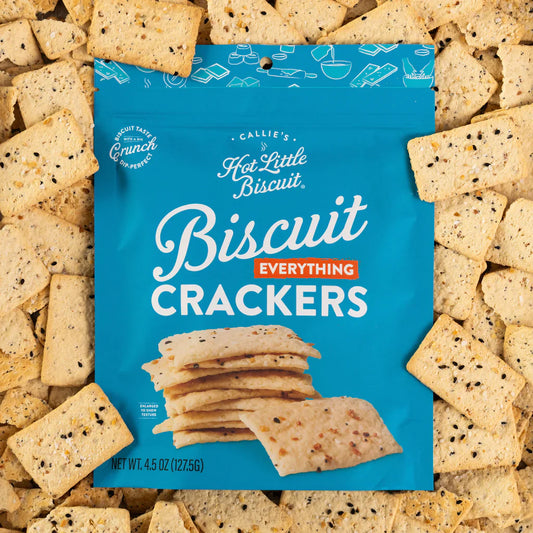 Callies - Biscuit Crackers Everything, 4.5 oz (Pack of 6) - Savory Snack Crackers