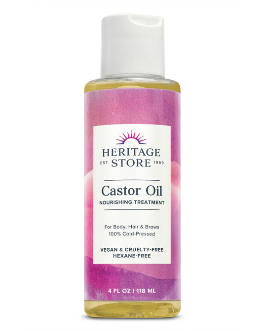 Heritage Products Castor Oil, Pure, Hexane Free (4 Fl Oz)