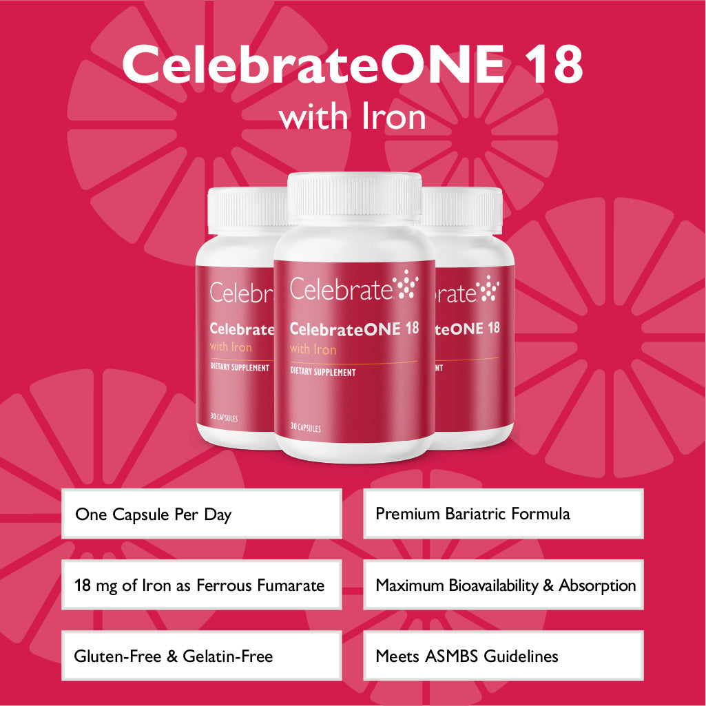 CelebrateONE 18 Once Daily Bariatric Multivitamin with Iron Capsules