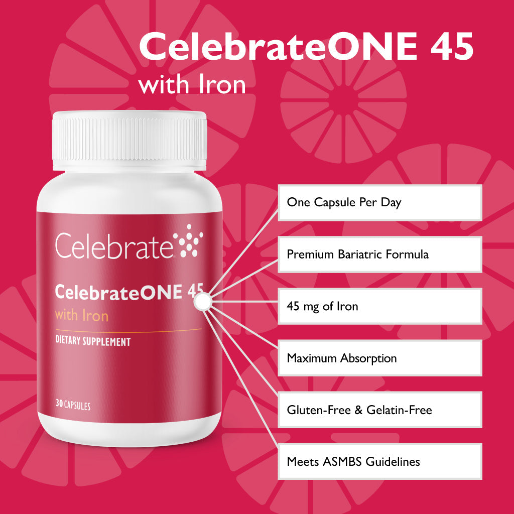 CelebrateONE 45 Once Daily Bariatric Multivitamin Capsule With Iron