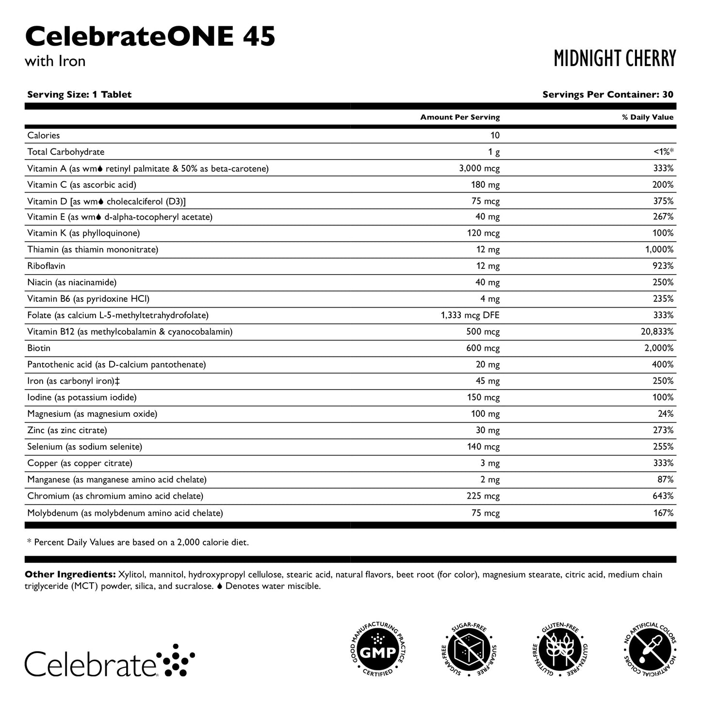 CelebrateONE 45 Once Daily Bariatric Chewable Multivitamin with Iron