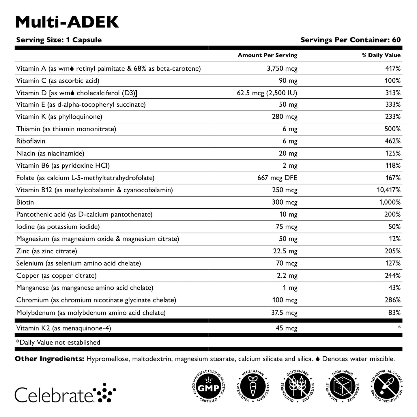 Multi-ADEK Vitamin Capsules, Iron-Free