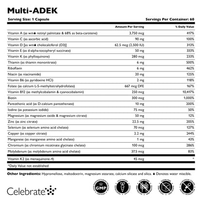 Multi-ADEK Vitamin Capsules, Iron-Free