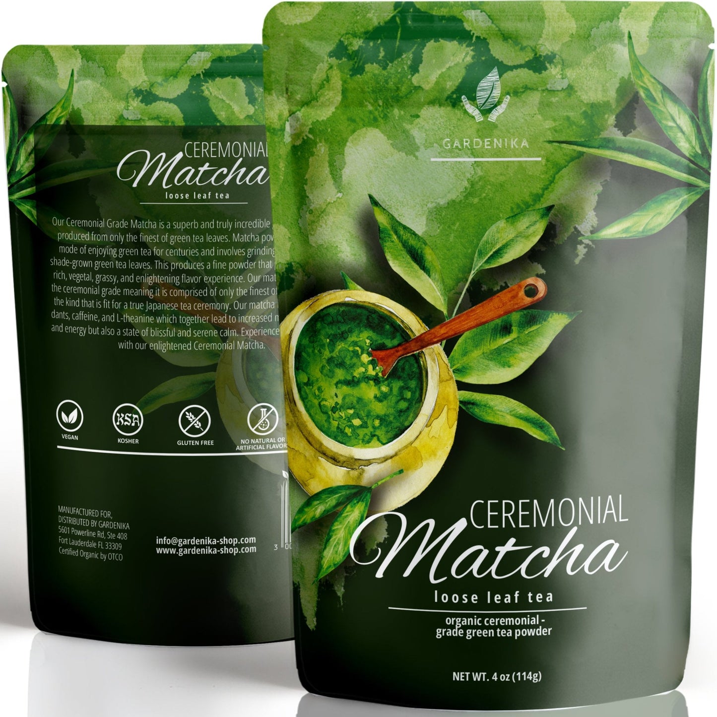 Ceremonial Matcha Green Tea Powder, Authentic Japanese - Premium First Harvest - Energy & Focus - Antioxidant Rich - USDA Organic & Kosher - 4 oz (113g)