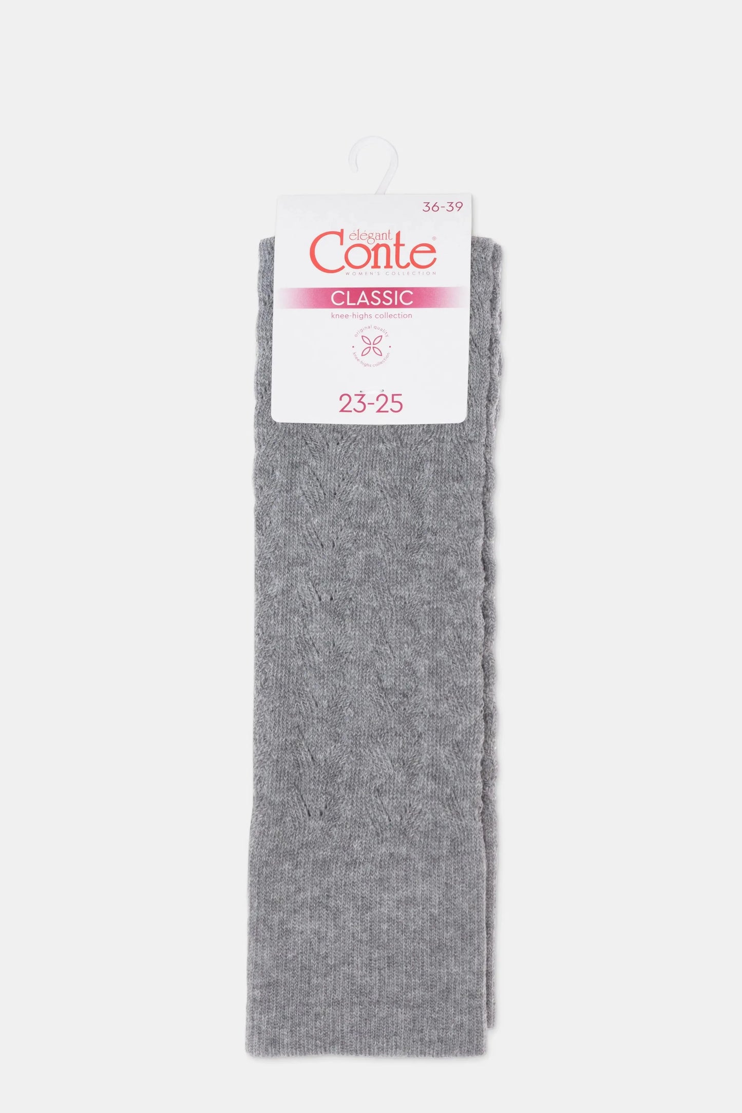 Cotton Knee Highs Conte Classic 010 - Cotton Blend and Knitted Pattern