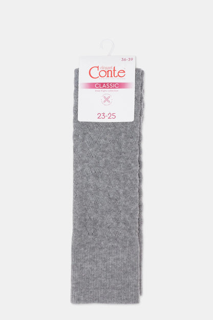 Cotton Knee Highs Conte Classic 010 - Cotton Blend and Knitted Pattern