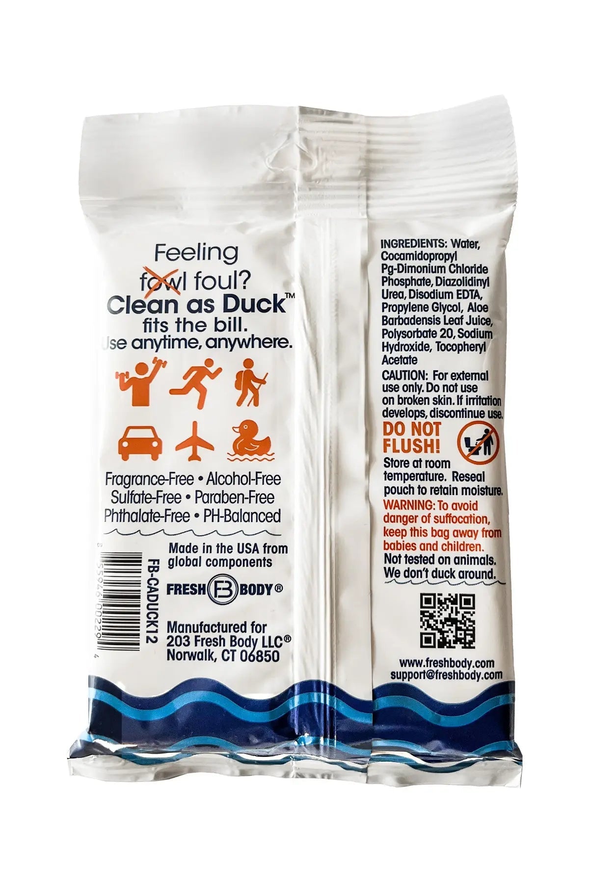 Clean As Duck Body Wipes 12ct (all quantity)