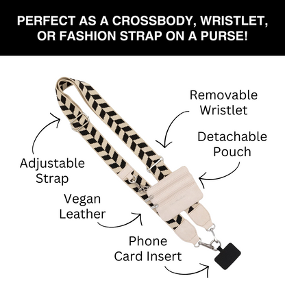 Clip & Go Strap w/Zippered Pouch Chevron