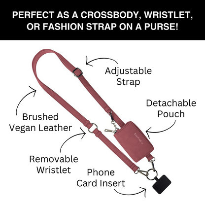Clip & Go Strap w/Pouch Brushed Vegan Leather