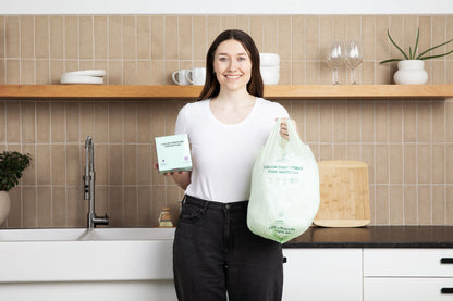 Compostable Kitchen Garbage Bags – 13 Gallon & 3 Gallon Sizes. Durable & Leak Proof