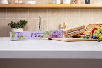 Home Compostable Cling Wrap. Keeps Food Fresh & Safe.