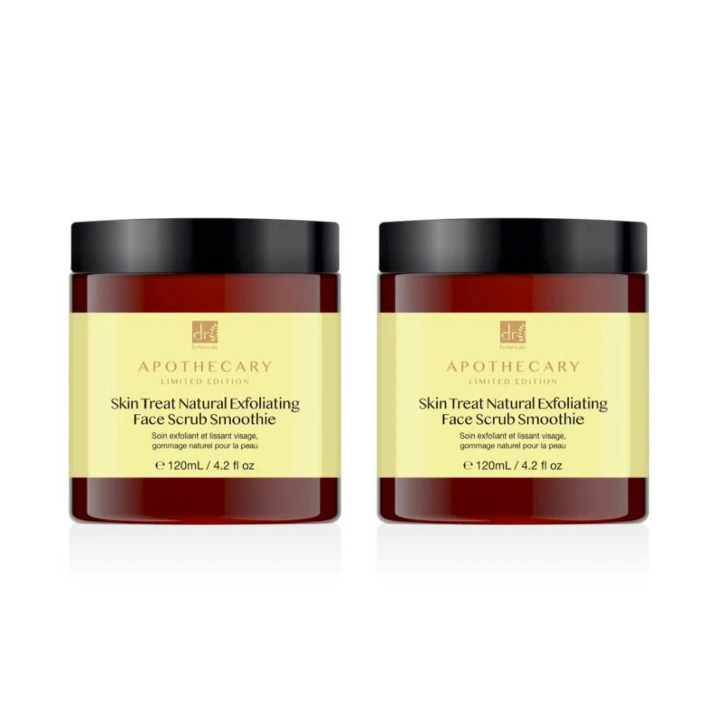 Dr Botanicals Skin Treat Natural Exfoliating Face Scrub Smoothie 120ml Twin Value Savings Pack