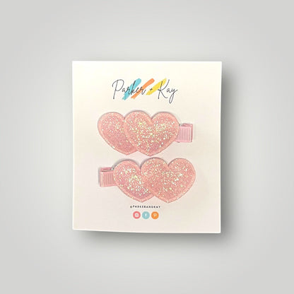 Sparkling Heart Hair Clips