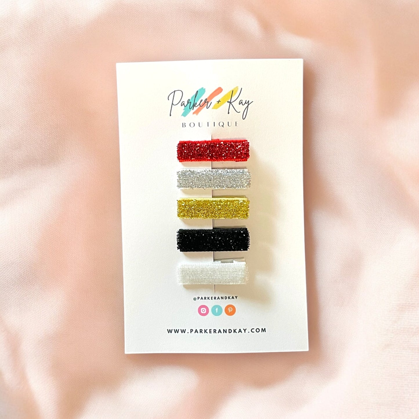 Tinsel Hair Clips Variety Set