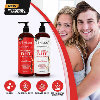 DHT Blocker Hair Loss Conditioner 16oz Active Formula with Biotin by Shiny Leaf