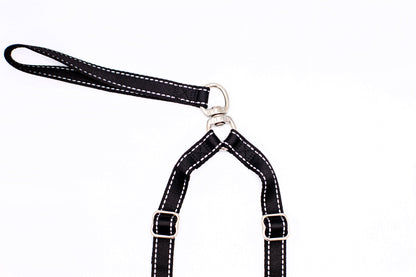 Outdoor Style Black Reflective Adjustable Double Leash