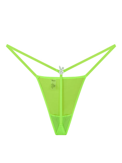 ICED OUT G-STRING IN NEON GREEN