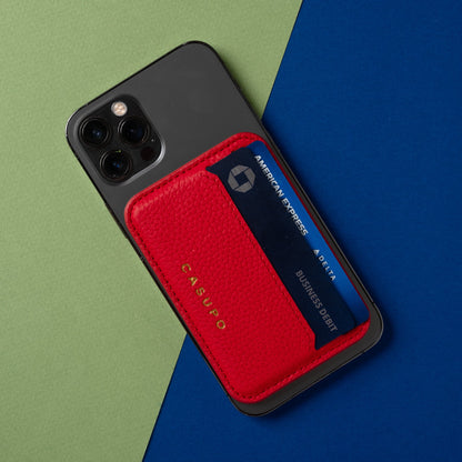 Mag Safe Leather Wallet with RFID - Red