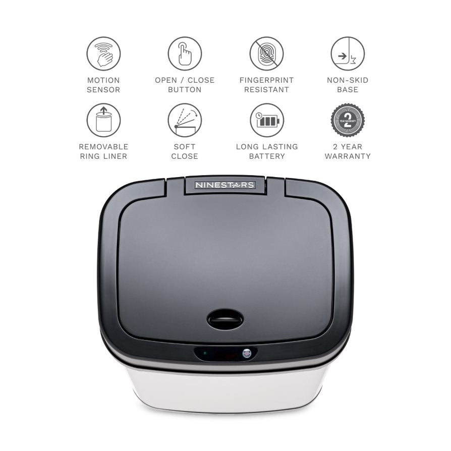 Rectangular Motion Sensor Trash Can 3.2 Gallon Stainless Steel | DZT-12-5