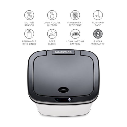 Rectangular Motion Sensor Trash Can 3.2 Gallon Stainless Steel | DZT-12-5