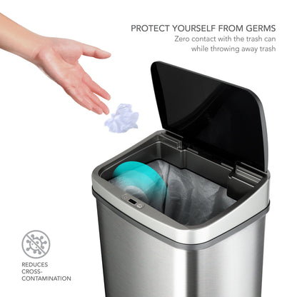 13.2 Gallon | Rectangular Motion Sensor Trash Can | DZT-50-28