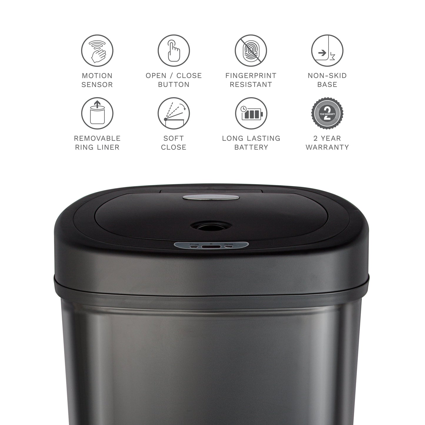 13.2 Gallon | Rectangular Motion Sensor Trash Can | DZT-50-9