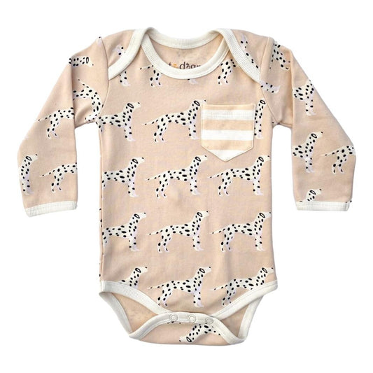 Organic Cotton Long Sleeve Bodysuit - Dalmatian