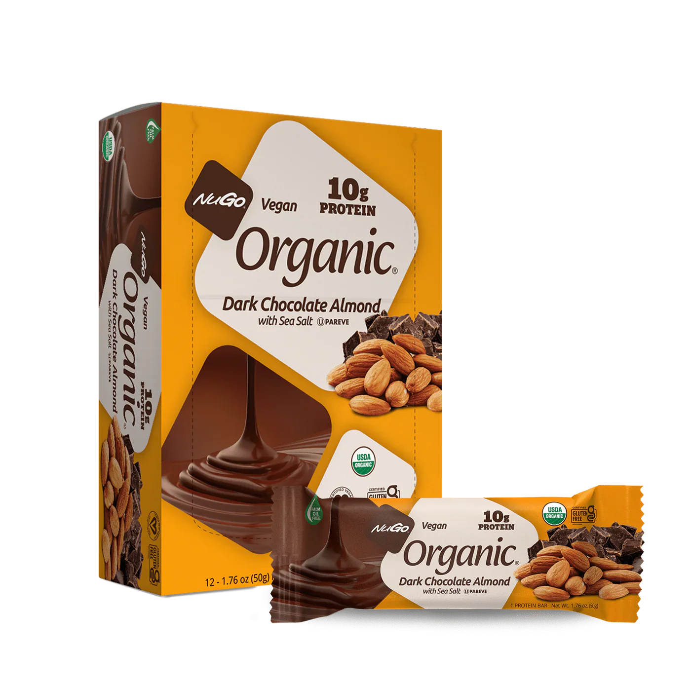 Nugo Nutrition Bar - Dark Chocolate Almond - 1.76 Oz - Pack of 12