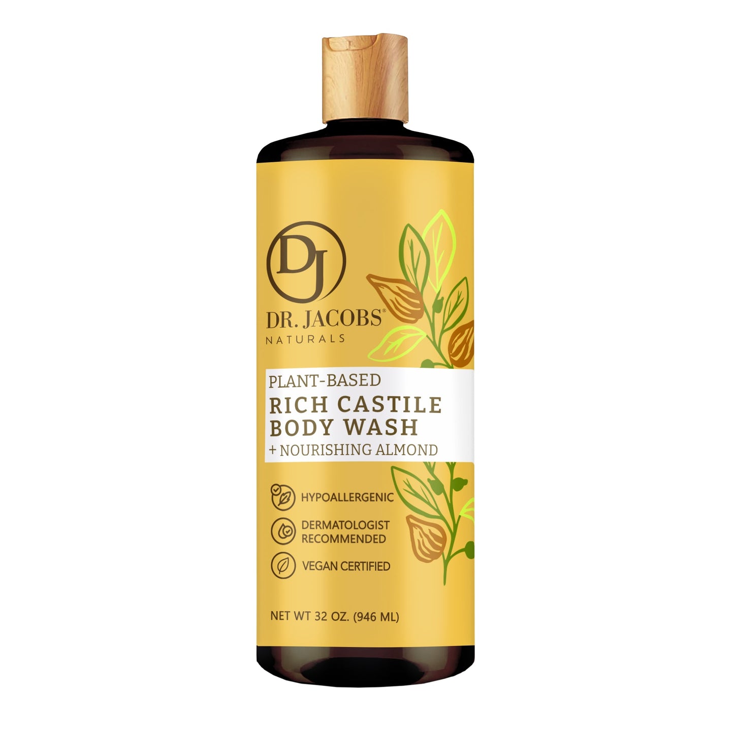 Almond Castile Body Wash (All American) 32 oz