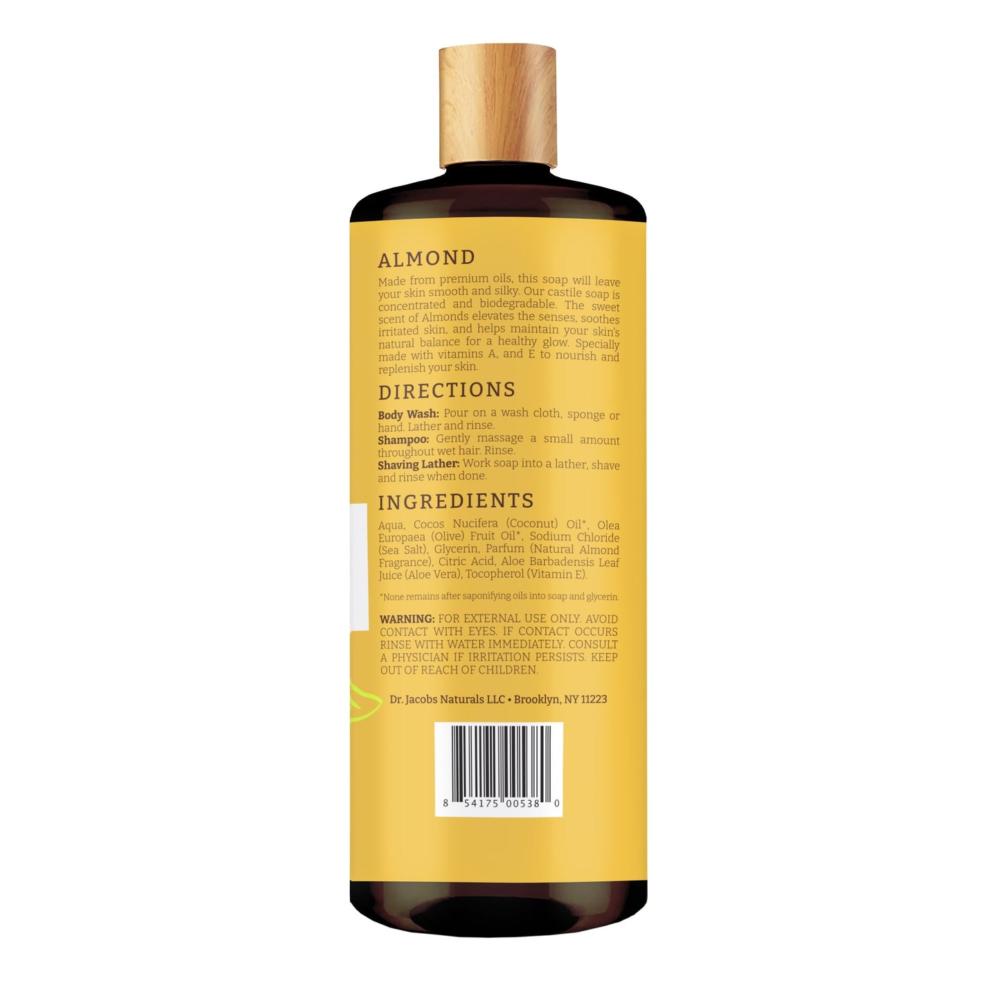 Almond Castile Body Wash (All American) 32 oz