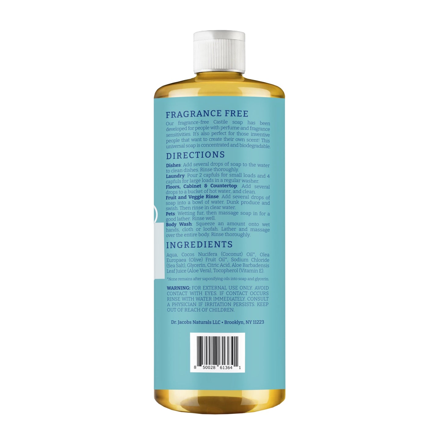 Unscented All in 1 Castile Soap - Thin Formula