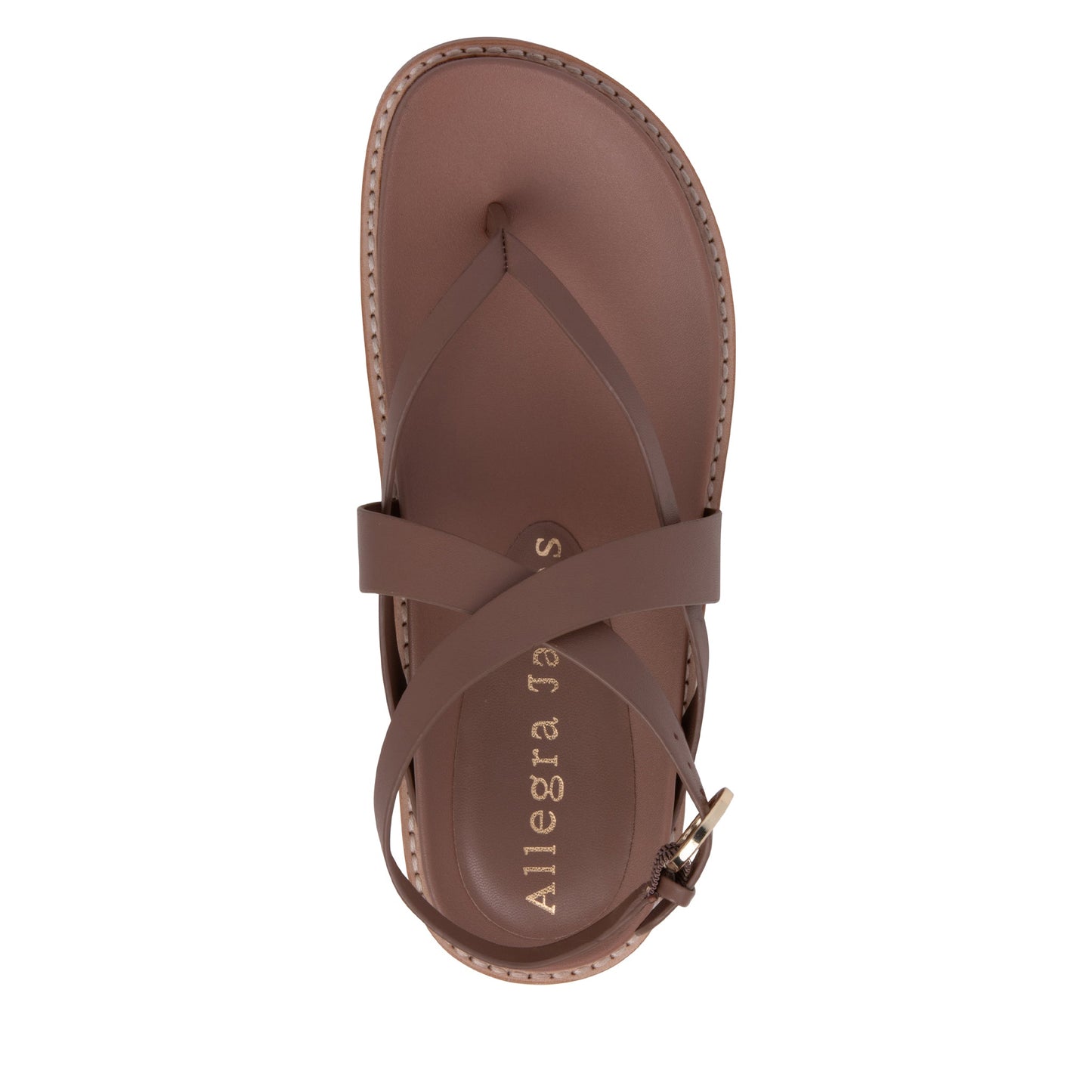 Elise Brown Flat Leather Sandal