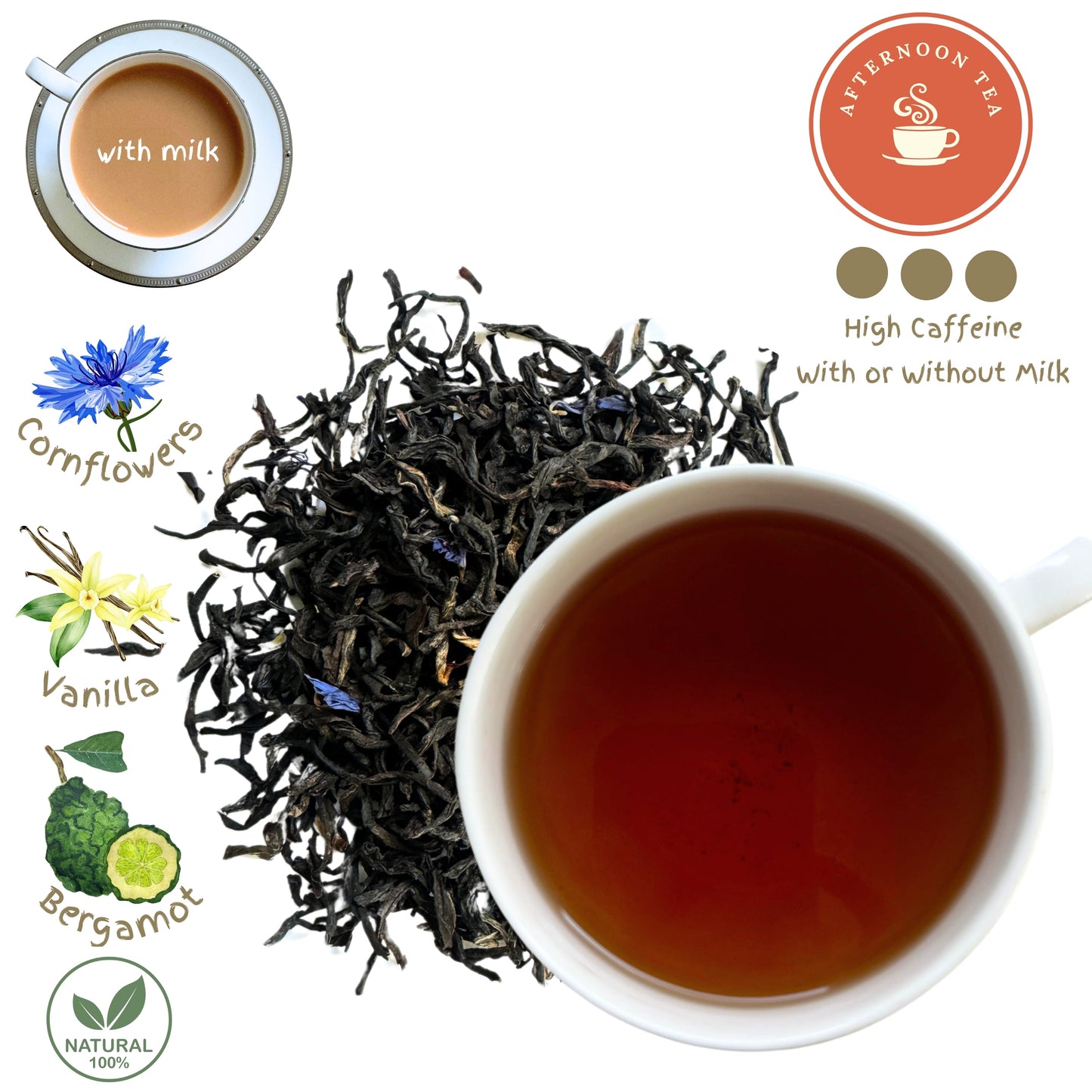 Earl Grey Cornflower Vanilla Cream Black Loose Leaf Tea Blend