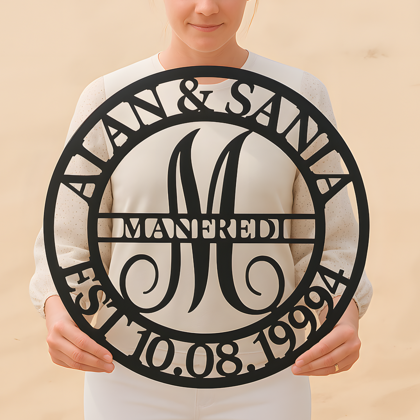 Elaborate Name Personalized Gifts - Custom Metal Sign, Split Letter