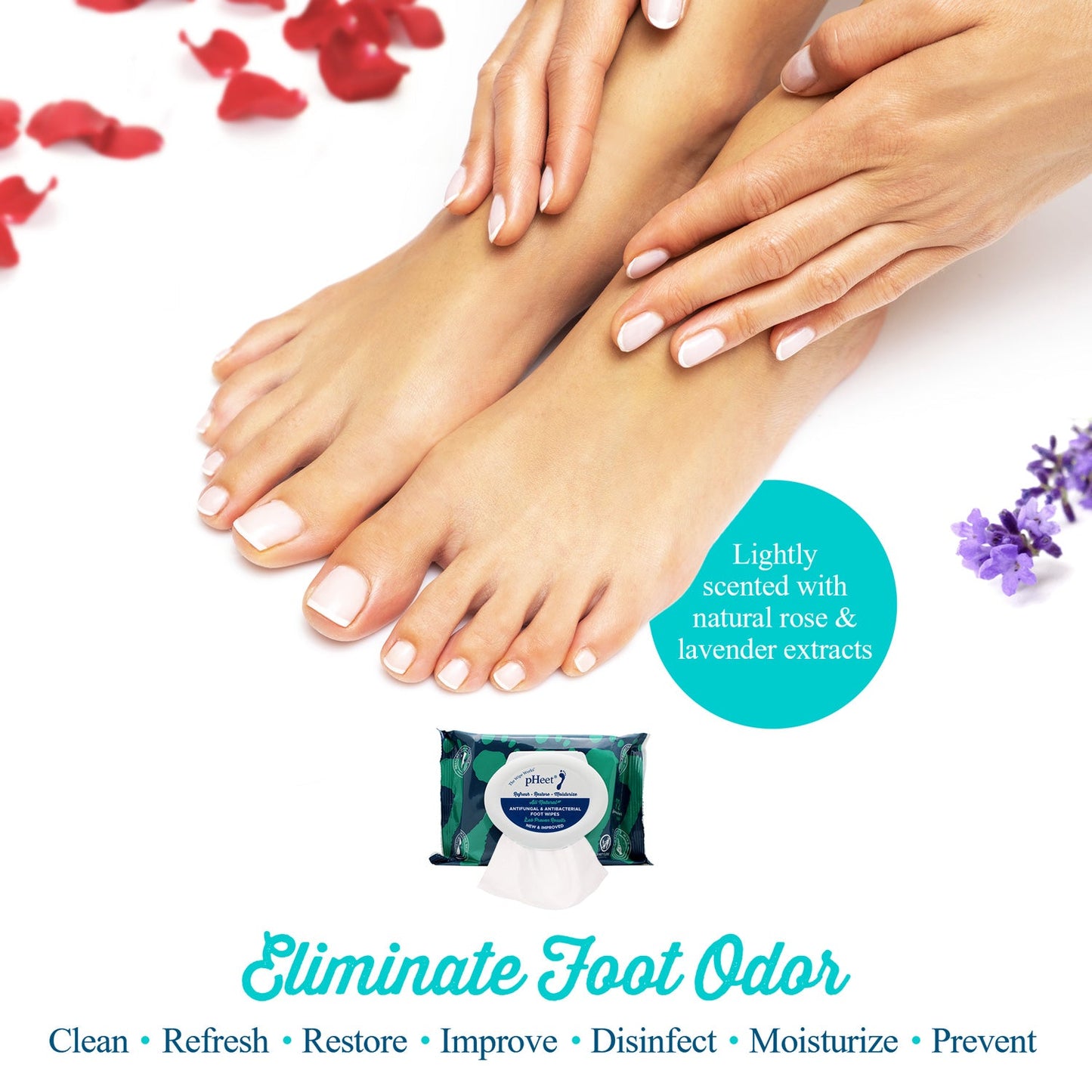 pHeet® Antifungal & Antibacterial Foot Wipes