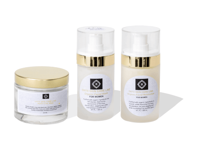 Organic Three Step Facial System - Wash, Moisturizer & Kaolin Mud Mask - For WOMEN