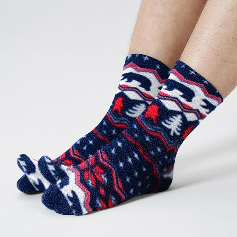 Polar Feet Fleece Tabi Socks - Polar Bear