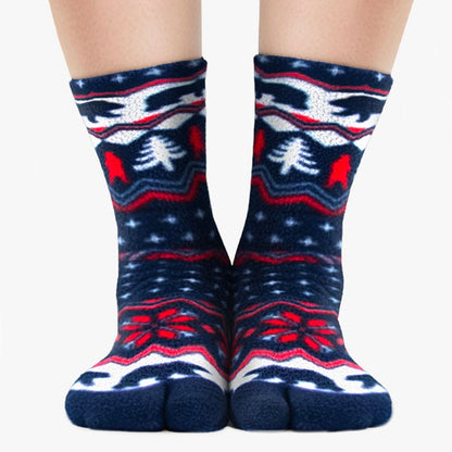 Polar Feet Fleece Tabi Socks - Polar Bear
